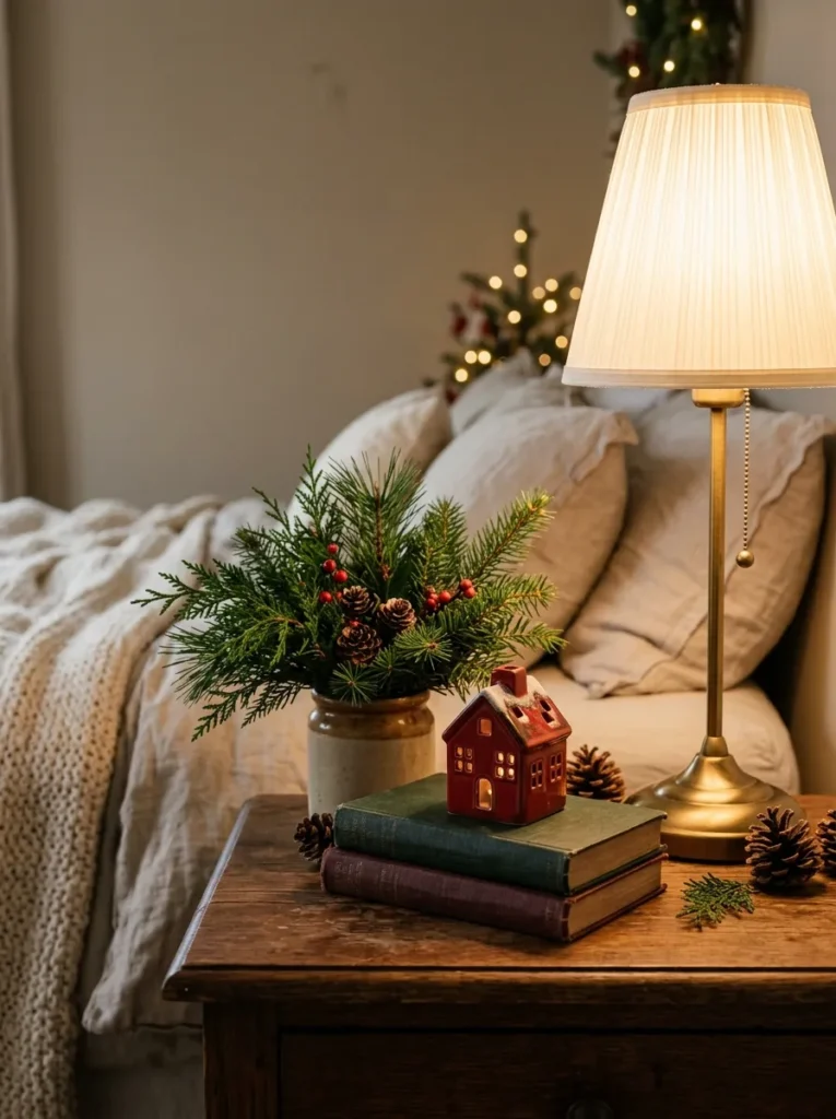 Christmas Nightstand Decor