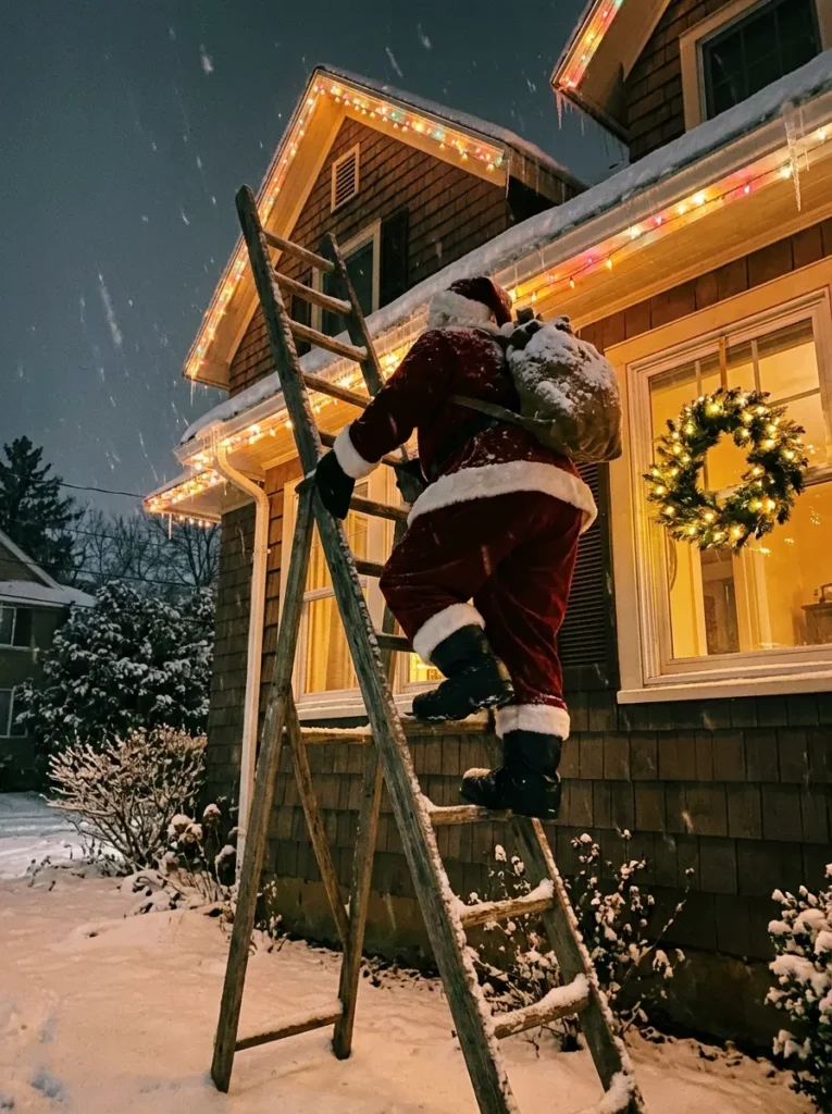 Climbing Santa Ladder