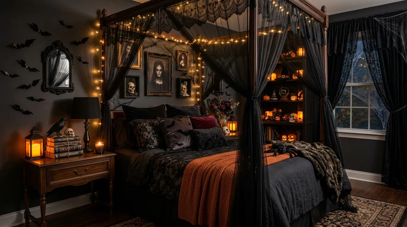 Cozy Halloween Bedroom Decor