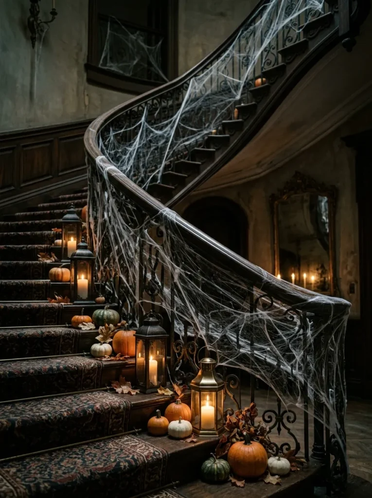 Faux Spider Web Drape