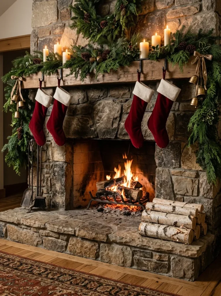 Festive Fireplace Hearth