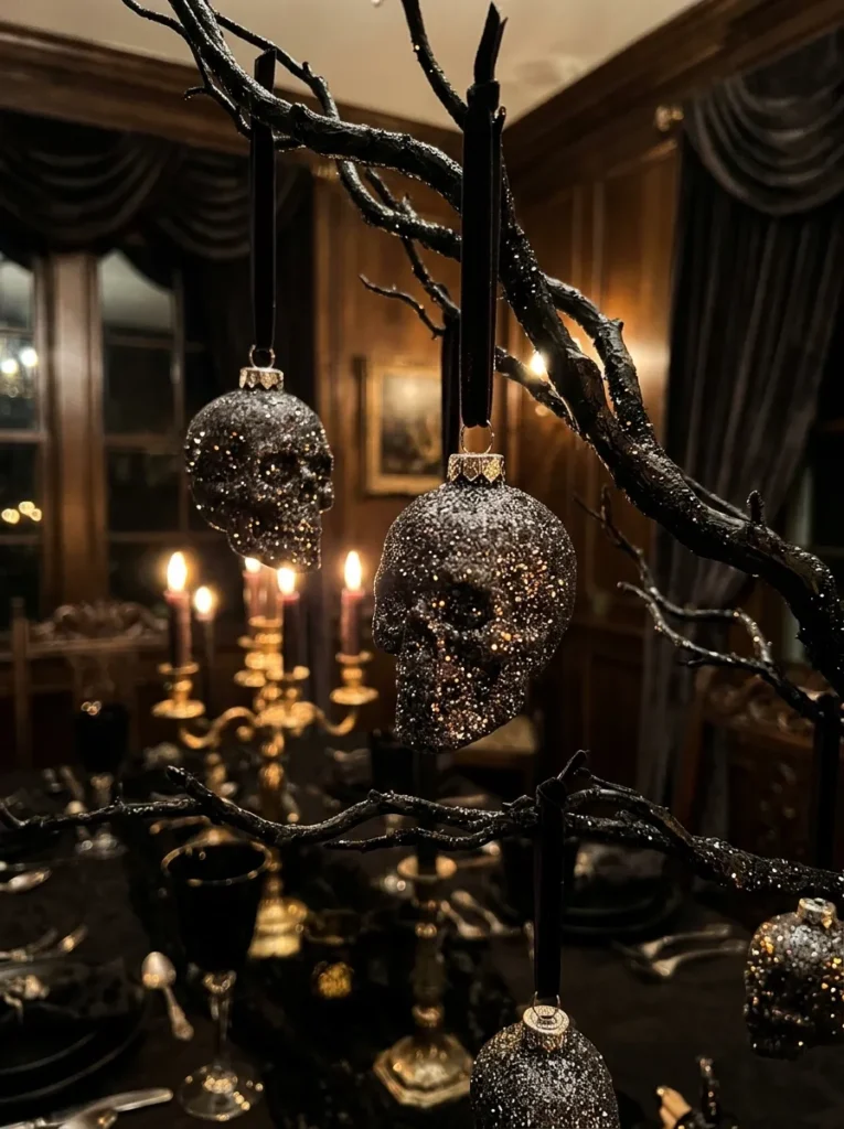 Glitter Skull Baubles