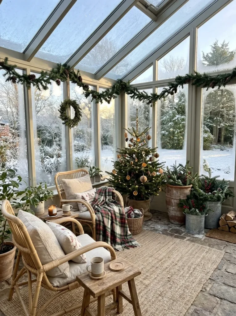 Holiday Sunroom Styling