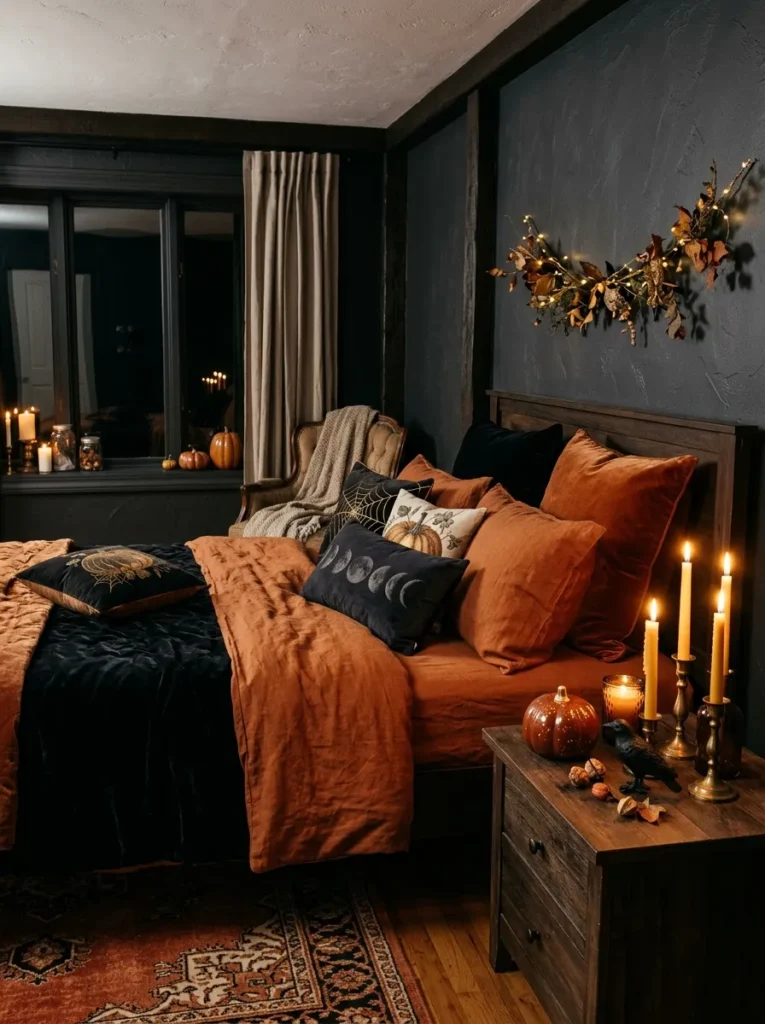 Orange Black Bedding Swap