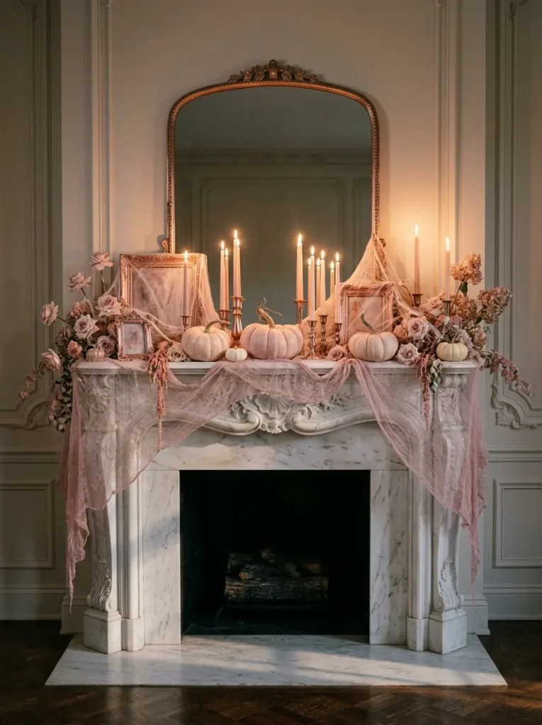 Pink Spiderweb Mantel