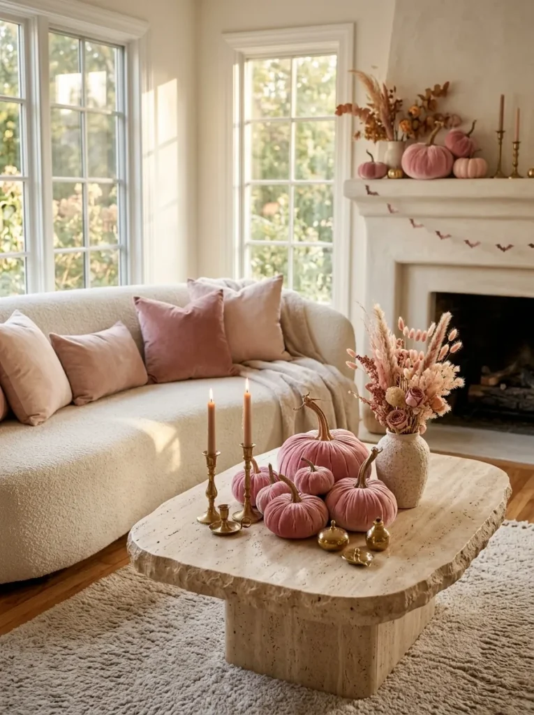 Pink Velvet Pumpkins