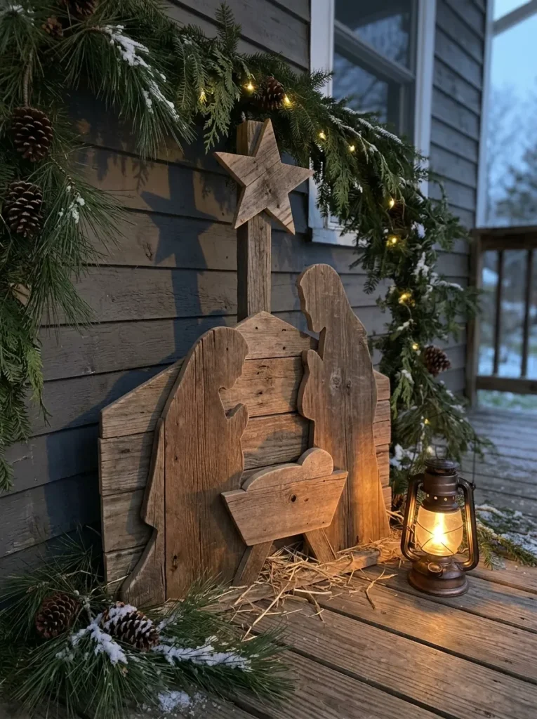 Plank Nativity Silhouette