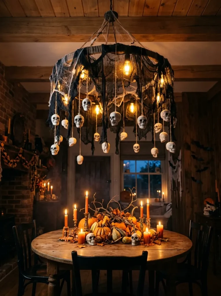 Plug-In Skull Chandelier