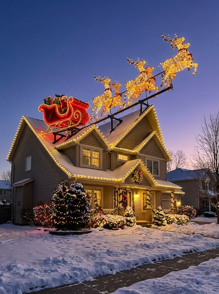 Rooftop Sleigh Team