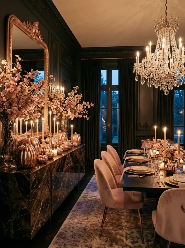 Rose-Gold Pumpkin Accents