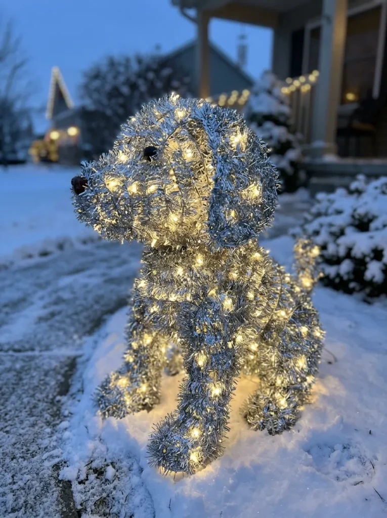 Tinsel Puppy Pre Lit