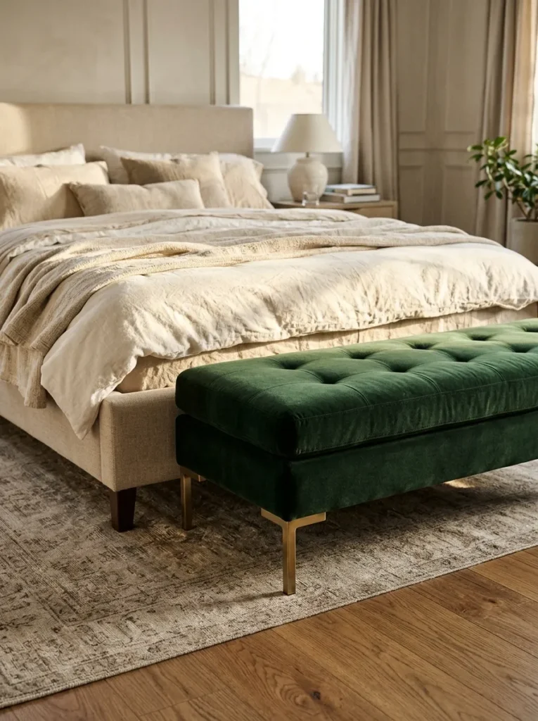 Velvet Bench Footboard
