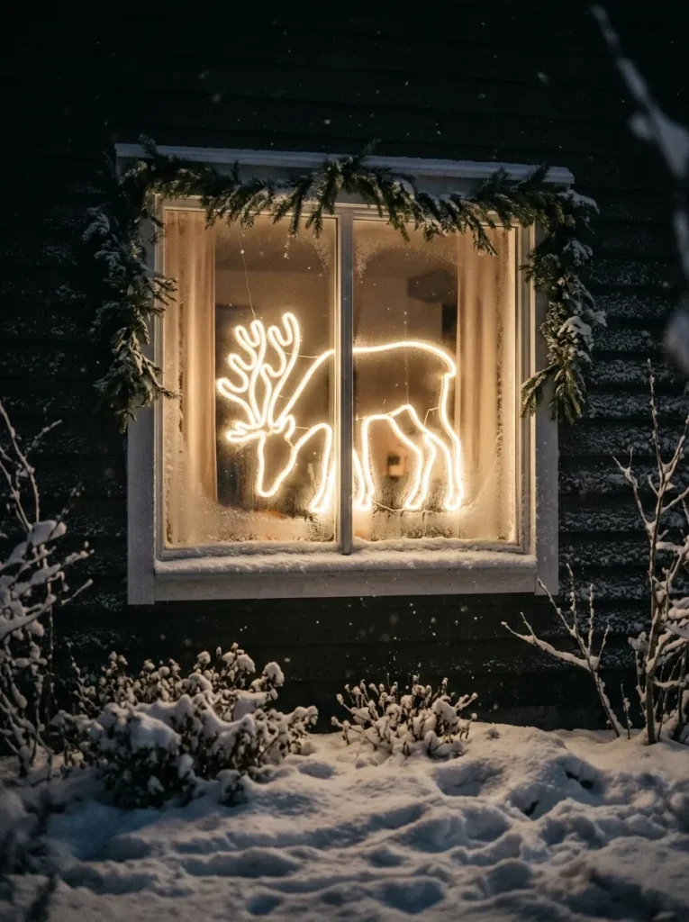 Window Silhouette Reindeer