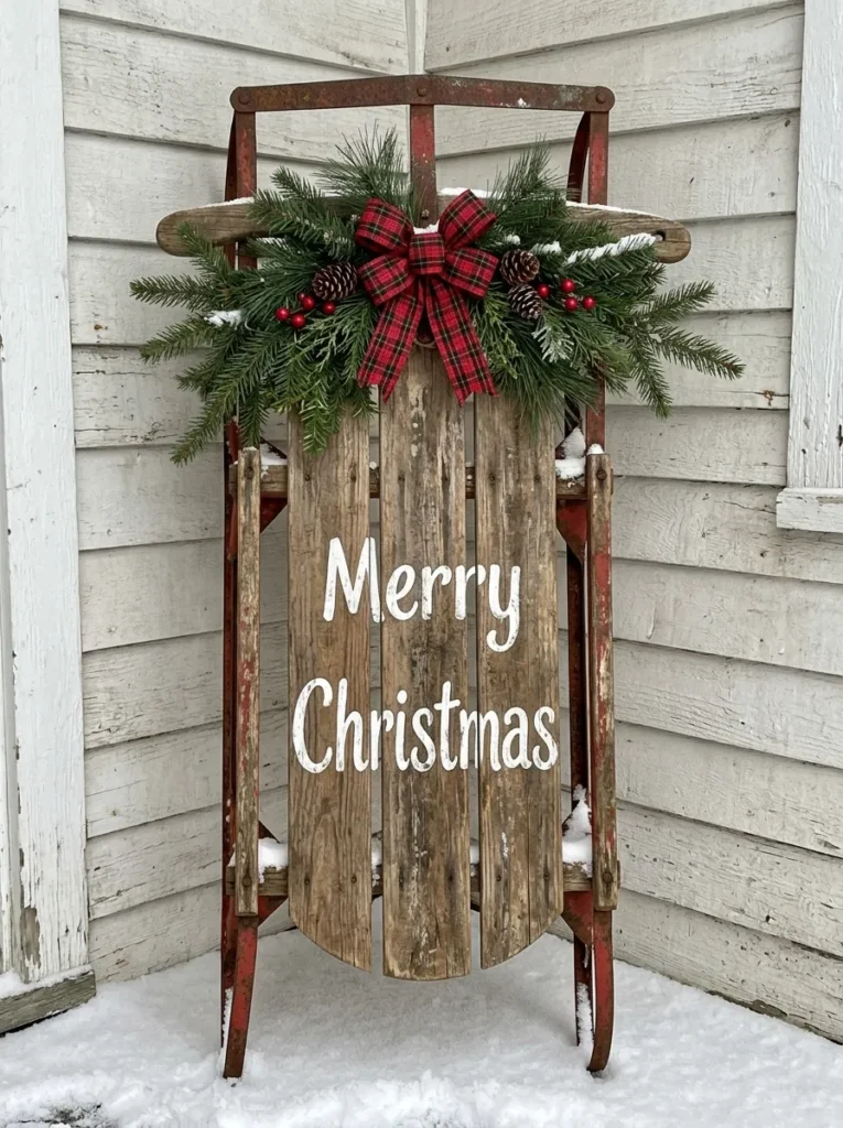 Wooden Sled Sign
